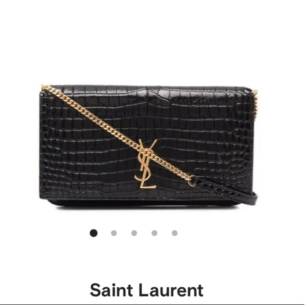 NEW Saint Laurent monogram croc-effect Crossbody Bag
